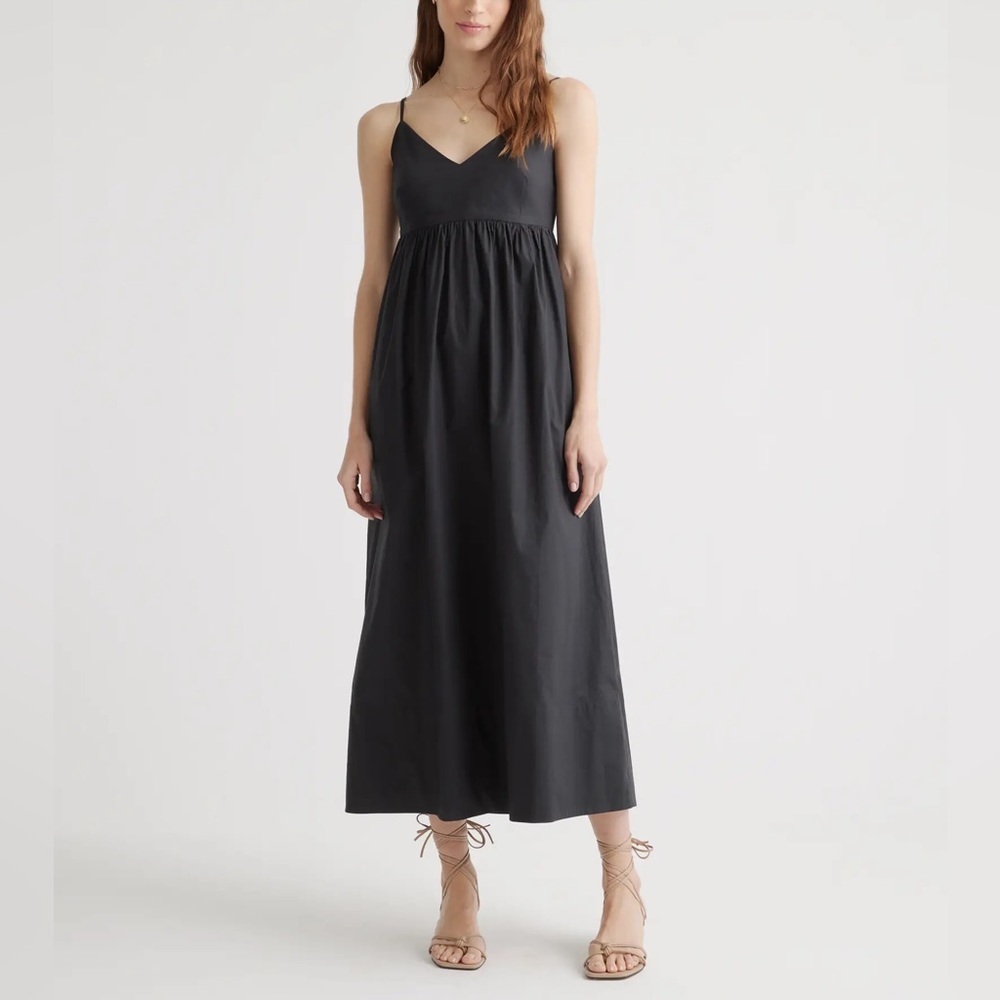 Quince Black Midi Dress